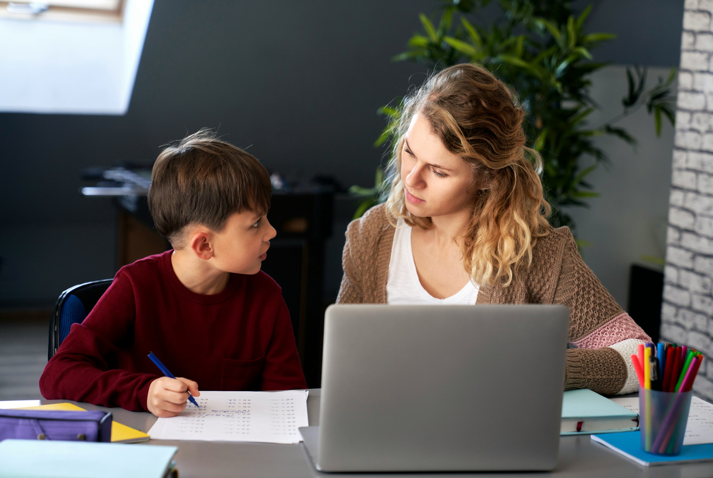 Students studying