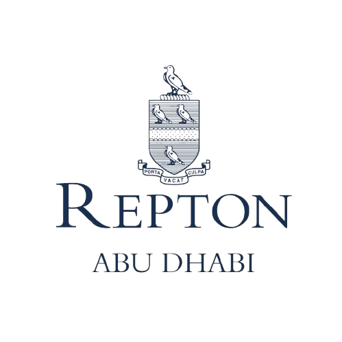 Repton School Abu Dhabi logo. Ustaad tutors Repton Abu Dhabi students through IGCSE, A-Level, and IB Diploma.